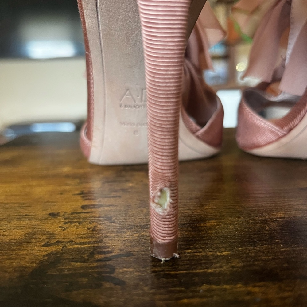 Ruffled Blush Women's Heels - Picture 4 of 7